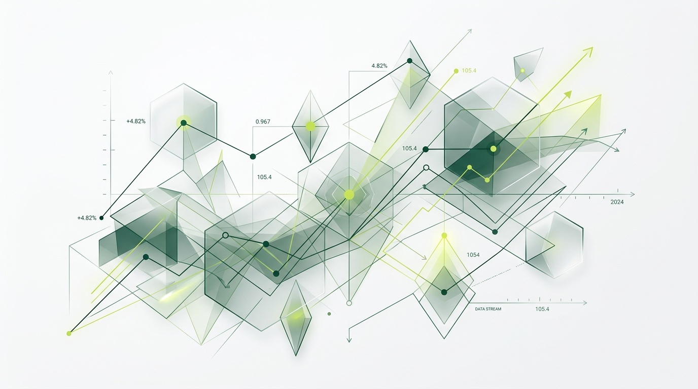 Abstract data visualization representing a layered credit profile